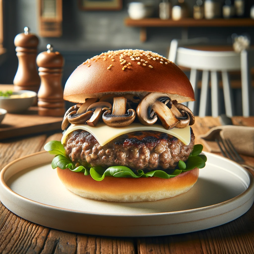 gluten free mushroom swiss burger